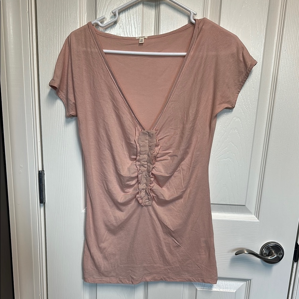 Elegant Pink V-Neck Women's Top